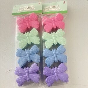 Set Of 2 Butterfly Plastic Containers 4 Pack Candy Storage